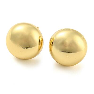 Rack Plating Brass Flat Round Stud Earrings