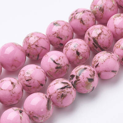 Assembled Synthetic Turquoise and Shell Beads Strands