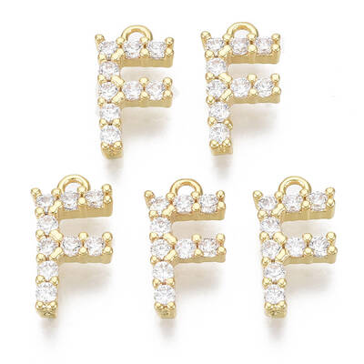 Brass Micro Pave Cubic Zirconia Charms