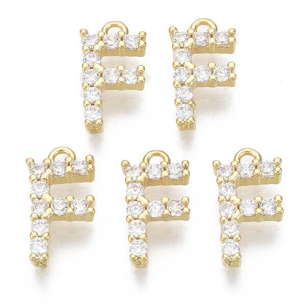Brass Micro Pave Cubic Zirconia Charms