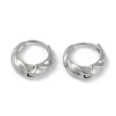 Wavy Brass Hoop Earrings for Women