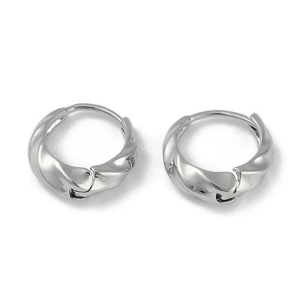 Wavy Brass Hoop Earrings for Women
