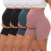 Twin Peaks 3/4 Pack Women's Maternity Yoga Shorts Over The Belly Prenatal Wrap for Mom and Prenatal Support Postpartum Outfit...