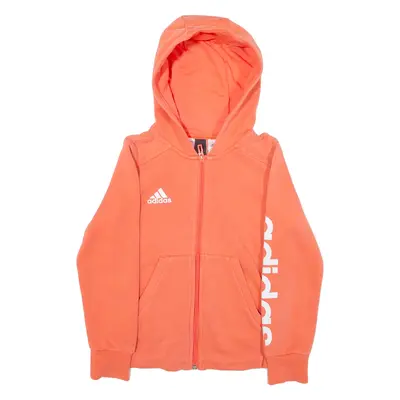 ADIDAS Girls Pink Hoodie Full Zip 7-8Y