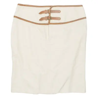 RALPH LAUREN Womens Straight Skirt Cream Knee Length UK 12