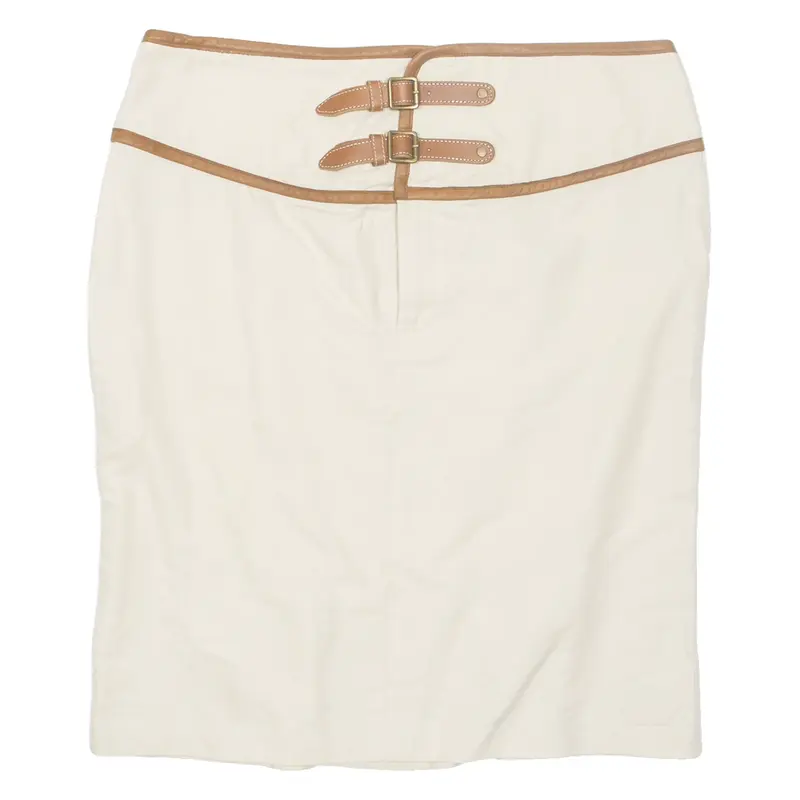 RALPH LAUREN Womens Straight Skirt Cream Knee Length UK 12
