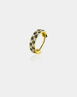 Checkered Double Row Nose Ring - Gold / 8mm