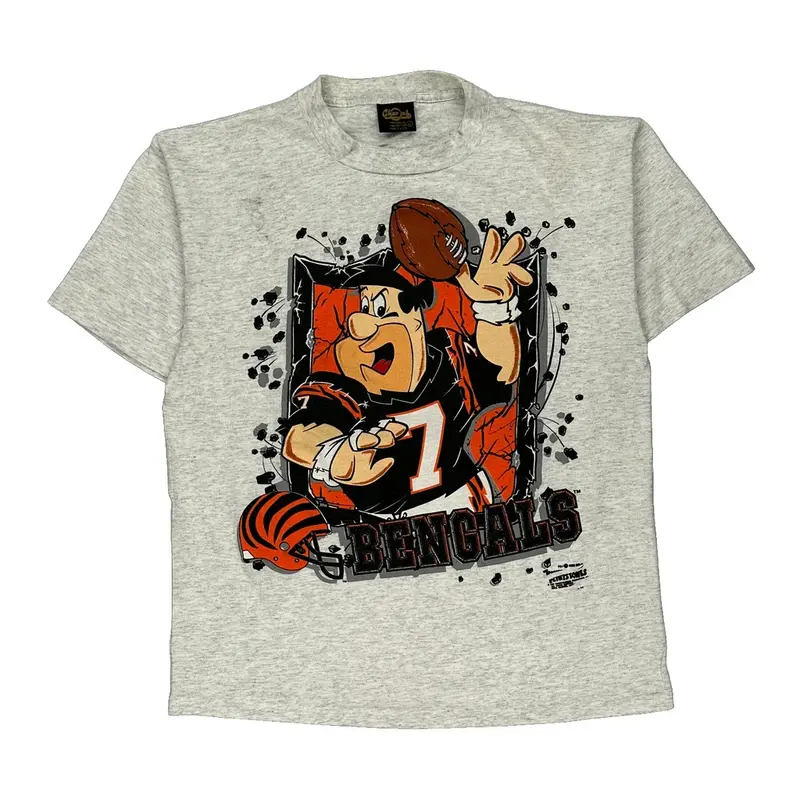 Bengals Charges Graphic T-Shirt - Large Grey Cotton