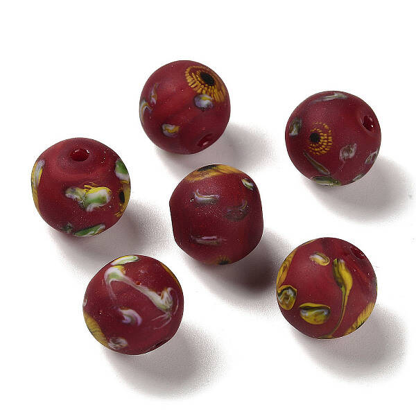 Handmade Frosted Lampwork Beads