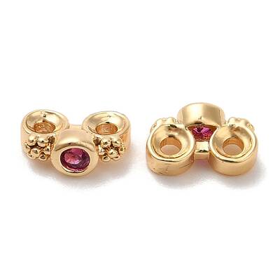Brass Pave Cubic Zirconia Connector Charms