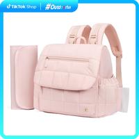 Telena Diaper Backpack Puffer Baby Diaper Bag with insulated Pockets Travel Small Diaper Backpack with Changing Pad Travel Cu...