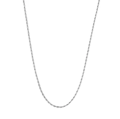 Sterling Silver Rope Chain Necklace for Men 2mm