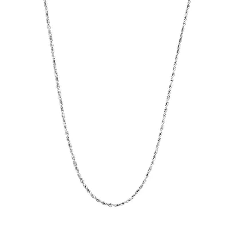Sterling Silver Rope Chain Necklace for Men 2mm