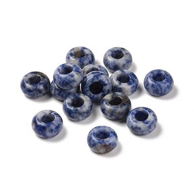 Natural Blue Spot Jasper European Beads