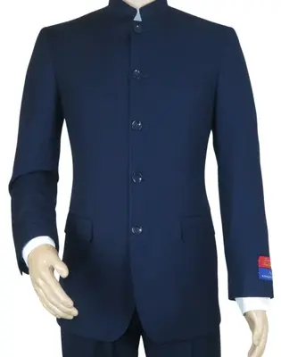 Collar Apollo King Men's 5 Button Mandarin Collar Nehru 2 Piece Suit