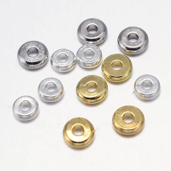 Flat Round Brass Spacer Beads