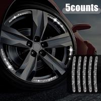 Rhinestone Decorative Car Tire Rim Sticker, Auto Decorative Sticker, Safety Warning Stripe Wheel HUB Car Accessories Suitable...