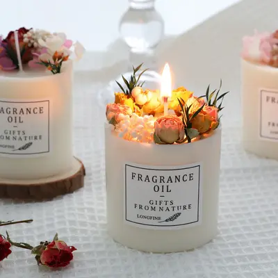 Dried Flowers Decor Romantic Candles | style: Tropical orchard | Model: Gift box