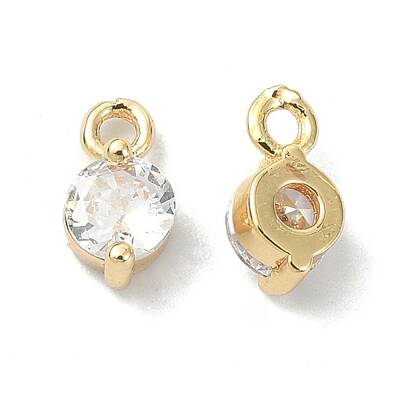 Brass Clear Cubic Zirconia Charms