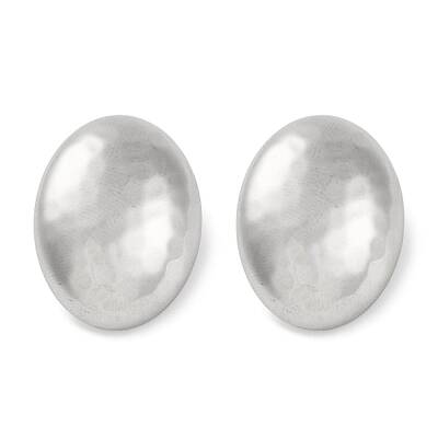 304 Stainless Steel Oval Stud Earrings