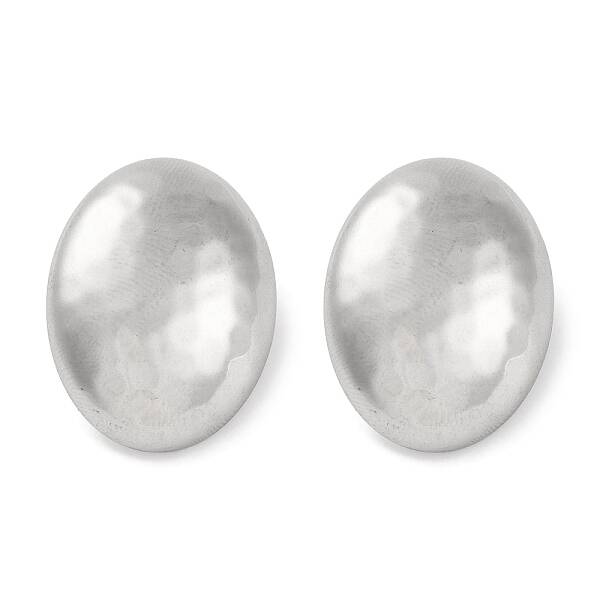304 Stainless Steel Oval Stud Earrings