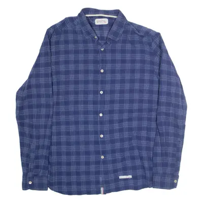 TIRTANIA MATTEL Slim Shirt Blue Check Long Sleeve Mens L