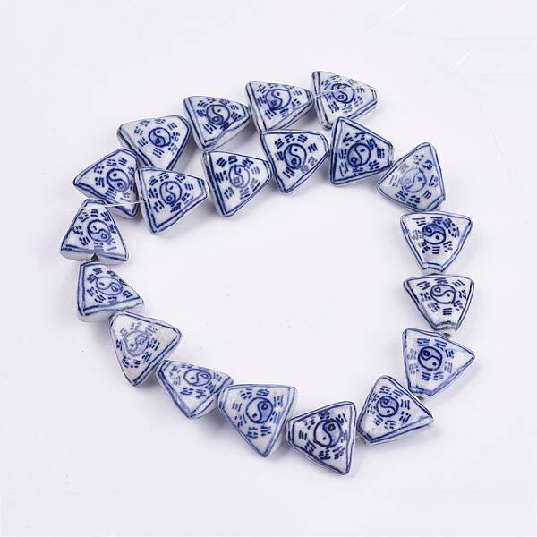 Handmade Blue and White Porcelain Beads