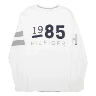 TOMMY HILFIGER 1985 Mens T-Shirt White Long Sleeve M