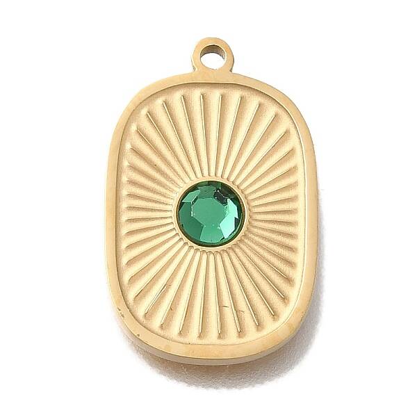 Ion Plating(IP) 304 Stainless Steel Rhinestone Pendants