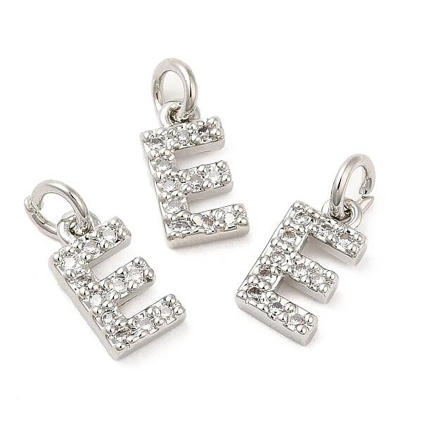 Brass Micro Pave Grade AAA Cubic Zirconia Charms