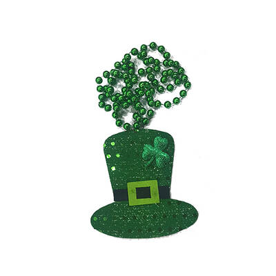 Plastic Hat Pendant Necklace with Ball Chains for Saint Patrick's Day