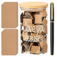 Love Notes Jar Love You Because Jar with 100 Note cards and 1 Pen, Christmas Anniversary Birthday Gifts for Boyfriend Girlfri...