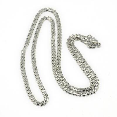 Tarnish Resistant Trendy Men's 201 Stainless Steel Curb Chain Necklaces