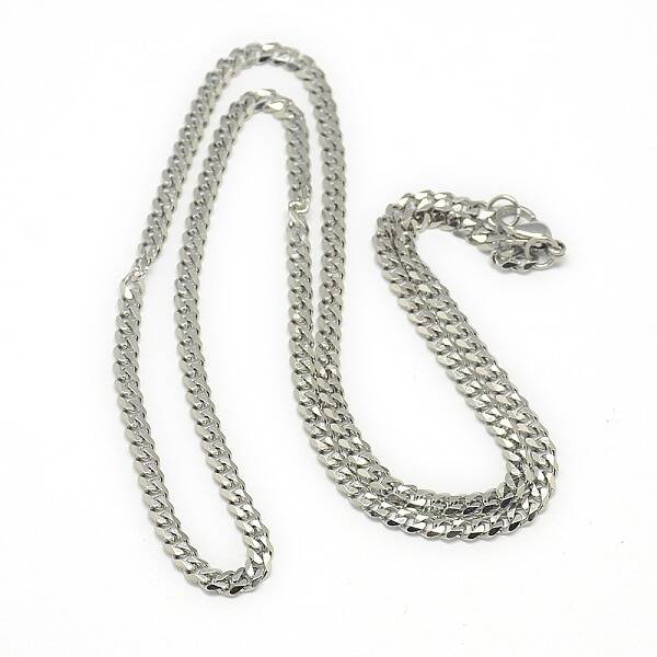 Tarnish Resistant Trendy Men's 201 Stainless Steel Curb Chain Necklaces