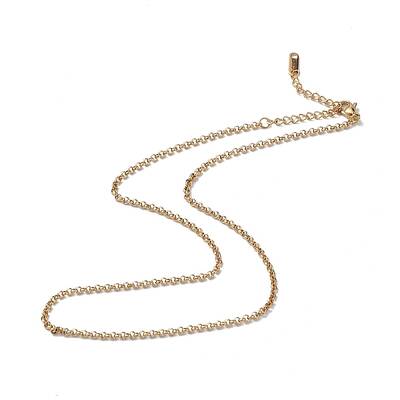 Ion Plating(IP) 304 Stainless Steel Rolo Chain Necklace for Men Women