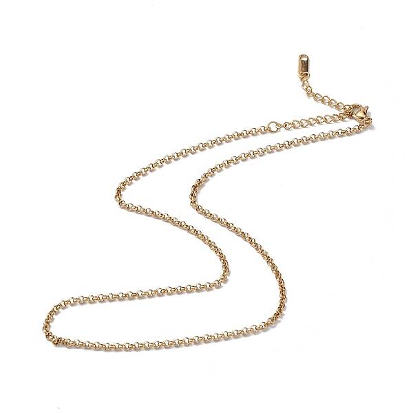 Ion Plating(IP) 304 Stainless Steel Rolo Chain Necklace for Men Women