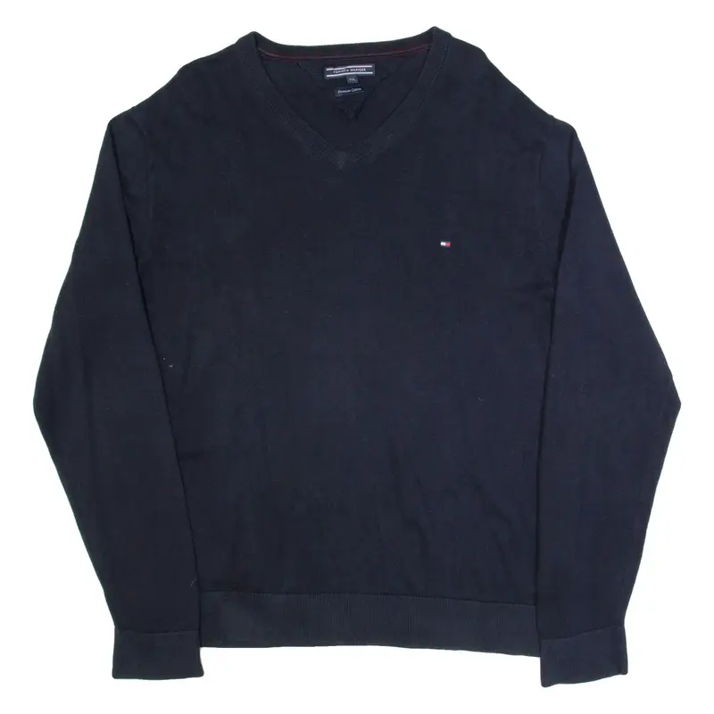 TOMMY BAHAMA Mens Jumper Blue V-Neck Tight Knit 2XL