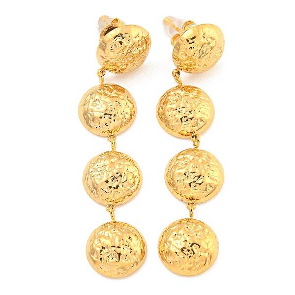304 Stainless Steel with Textured Stud Earrings for Women