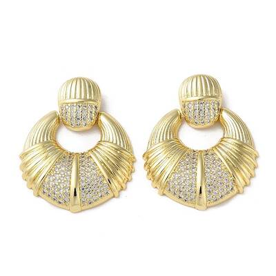 Rack Plating Brass Micro Pave Clear Cubic Zirconia Pendants