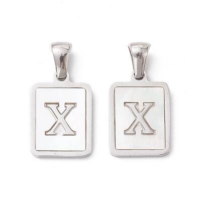 304 Stainless Steel Pave Shell Pendants