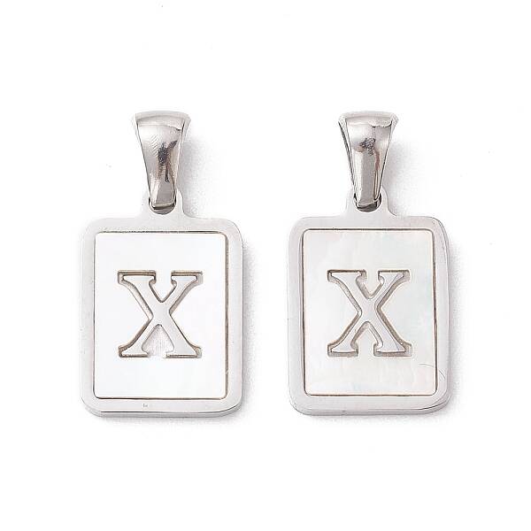 304 Stainless Steel Pave Shell Pendants
