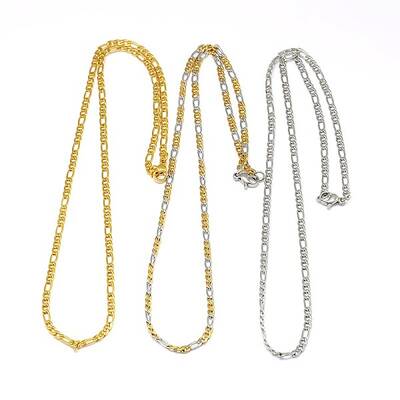 304 Stainless Steel Figaro Chain Necklace Making
