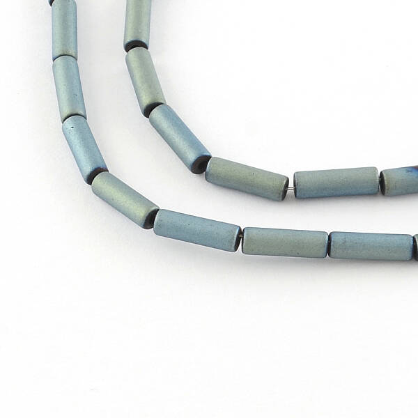 Tube Electroplate Non-magnetic Synthetic Hematite Bead Strands