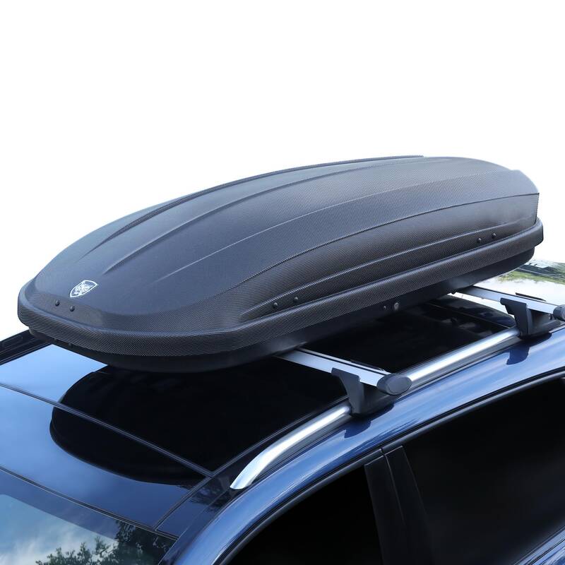 Garvee Rooftop Cargo Box Carrier, 12 Cubic Feet, Dual-Side Opening, 165 LBS Capacity, Secure Straps and Keys for Travel, Blac...