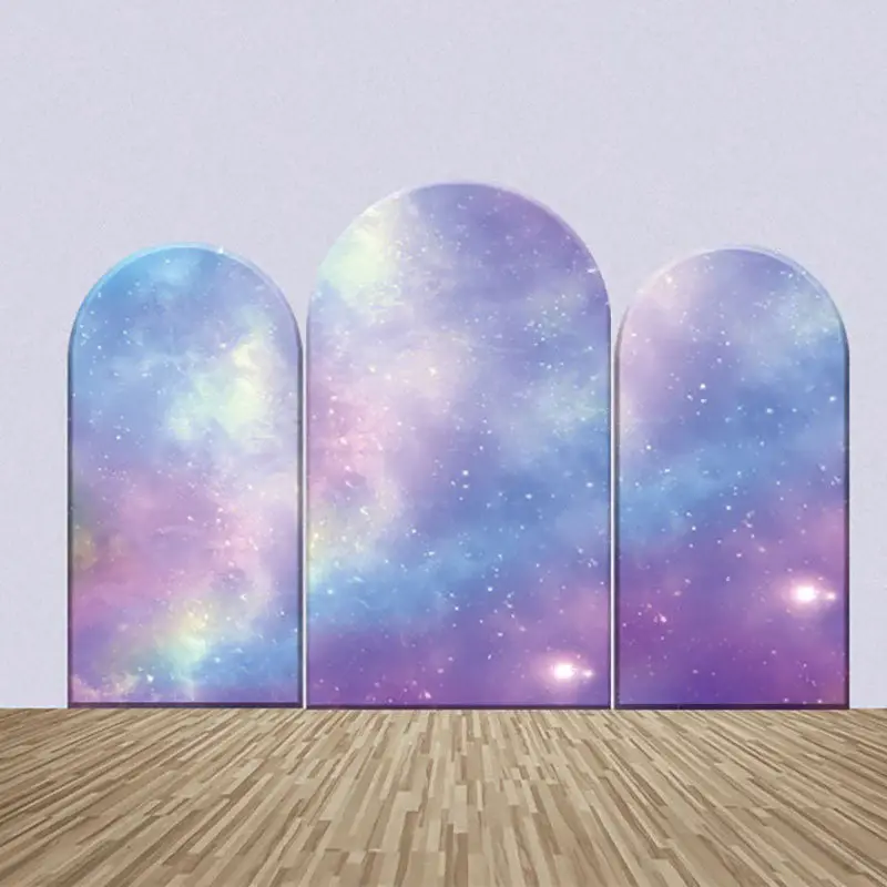 Fantasy Galaxy Simple Arch Backdrop Kit For Birthday - Aperturee