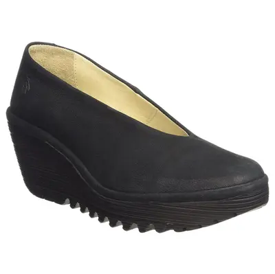 Fly London YAZ Cupido Leather Women's Wedge Sole Shoes - Black - Size:US 9-9.5 Women