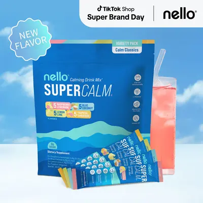 Nello Supercalm Variety Pack - Original Flavors - Calming Drink Mix Supplement with KSM-66 Ashwaghanda, Vitamin D3, Magnesium...