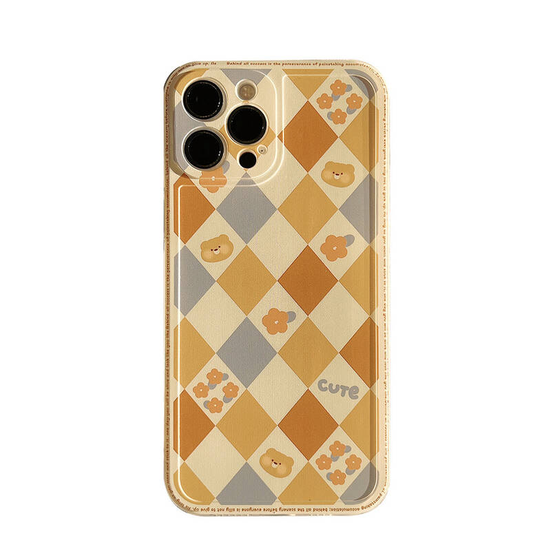 iPhone Case Creative Geometric Rhombus Grid Design Mobile Cover