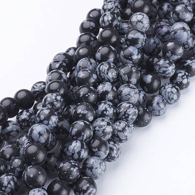 Natural Snowflake Obsidian Beads Strands
