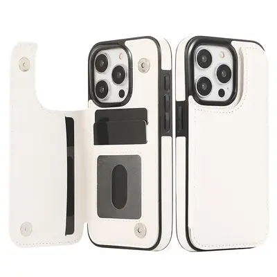 PU Leather Phone Case with Card Slot, 1 Count Shockproof Phone Protective Cover, Phone Accessory Compatible with iPhone 7 8...